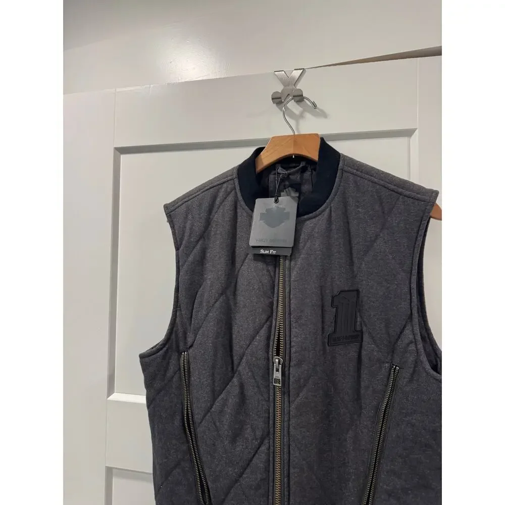 Harley Davidson Quilted Mens Vest Medium NWT